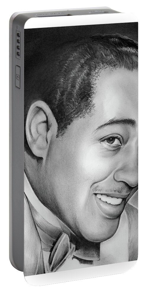 Duke Ellington Portable Battery Charger featuring the drawing Duke Ellington by Greg Joens