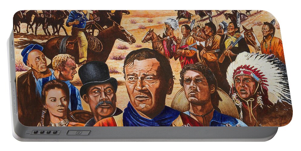 Duke Portable Battery Charger featuring the painting Duke by Michael Frank
