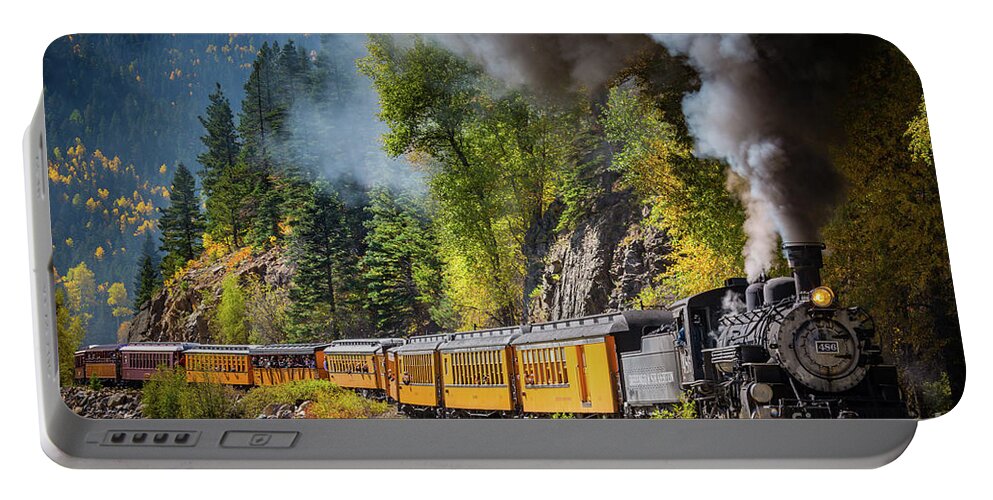 America Portable Battery Charger featuring the photograph Durango-Silverton Narrow Gauge Railroad by Inge Johnsson