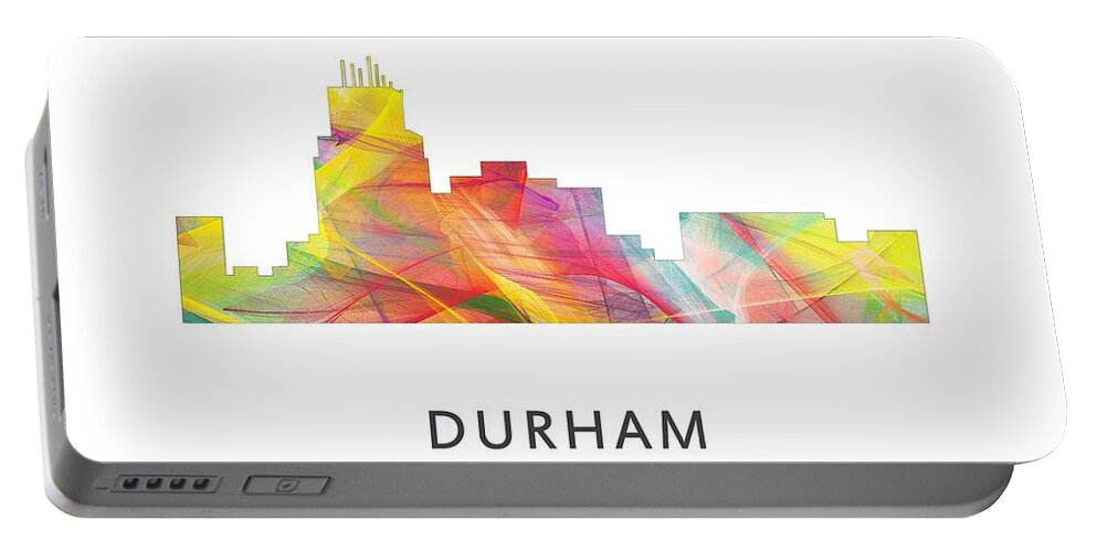 Durham North Carolina Skyline Portable Battery Charger featuring the digital art Durham North Carolina Skyline by Marlene Watson