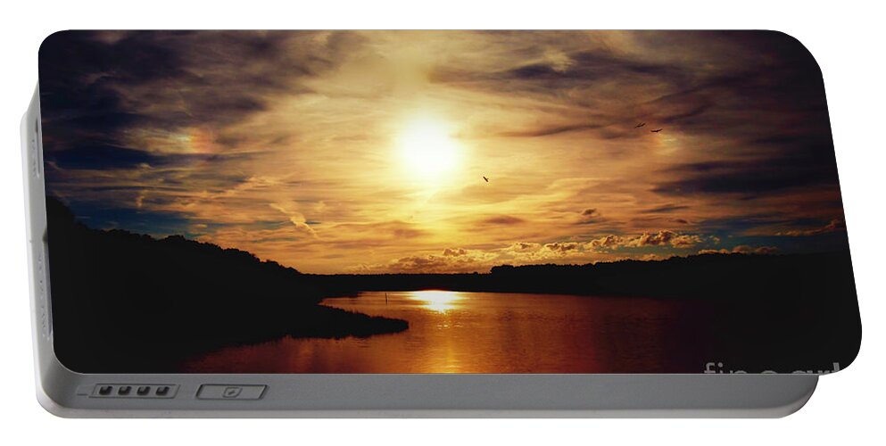 Sunset Portable Battery Charger featuring the photograph Dusk At Huntington by Kathy Baccari