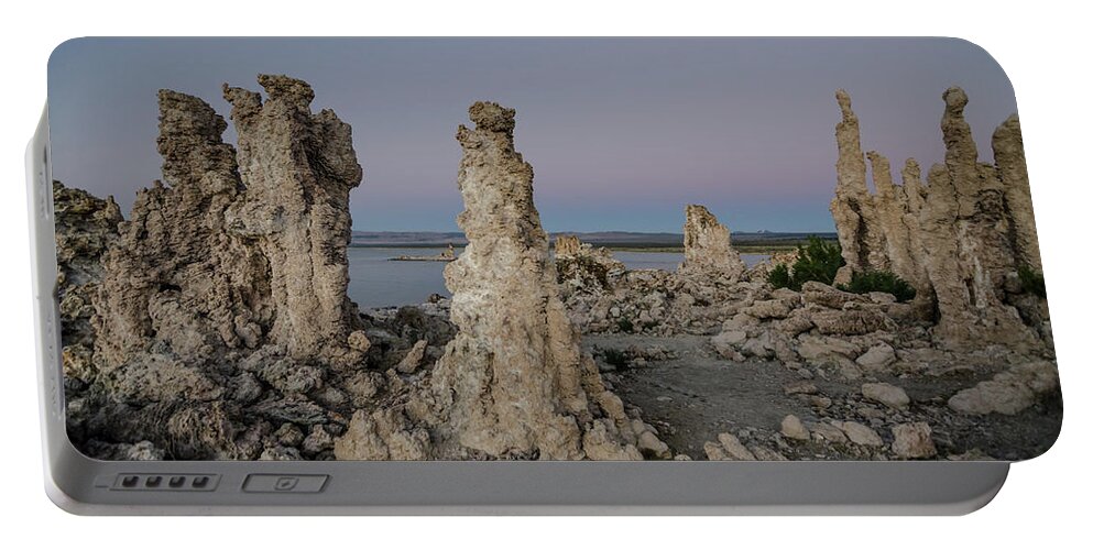 Desert Portable Battery Charger featuring the photograph Dusk at Mono Lake by Margaret Pitcher