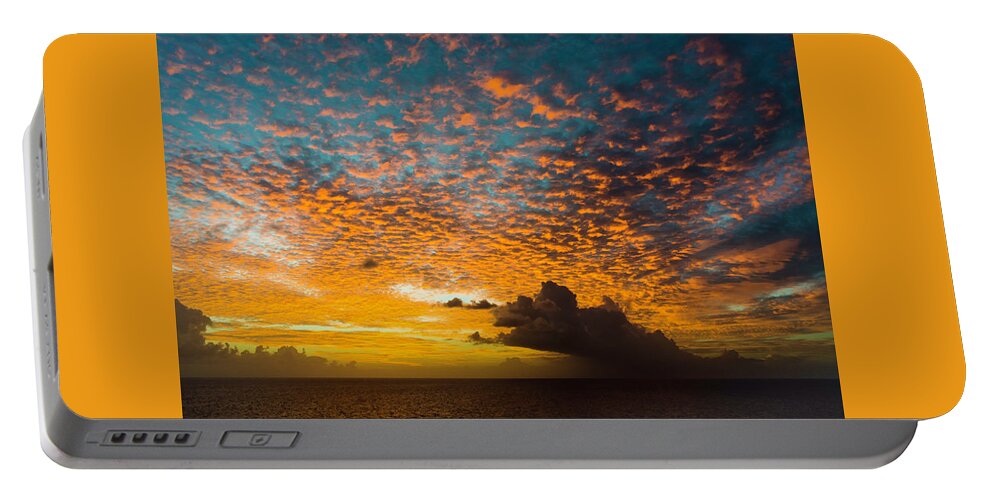 Barbados Portable Battery Charger featuring the photograph Dusk, East of Barbados by John Roach