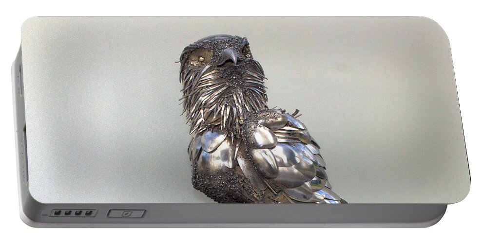 Spoon Portable Battery Charger featuring the sculpture Eagle by Farzali Babekhan