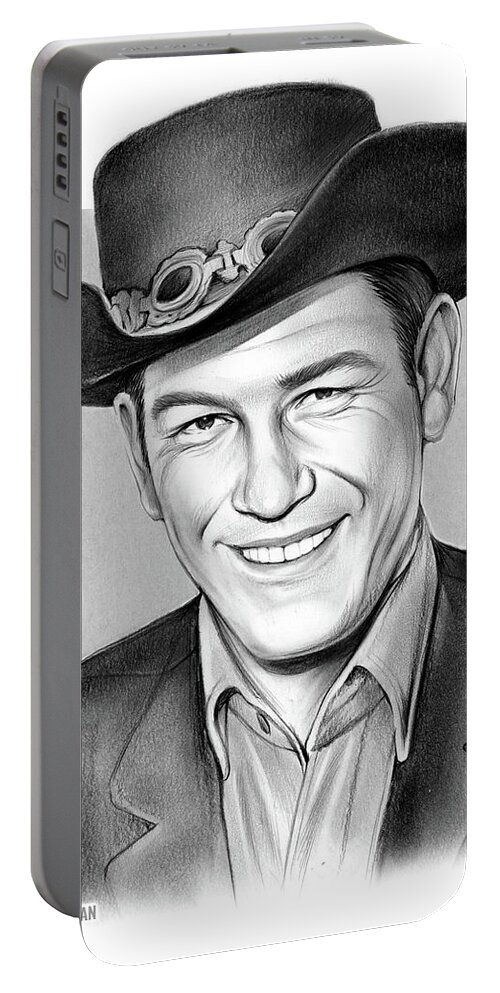 Earl Holliman Portable Battery Charger featuring the drawing Earl Holliman by Greg Joens