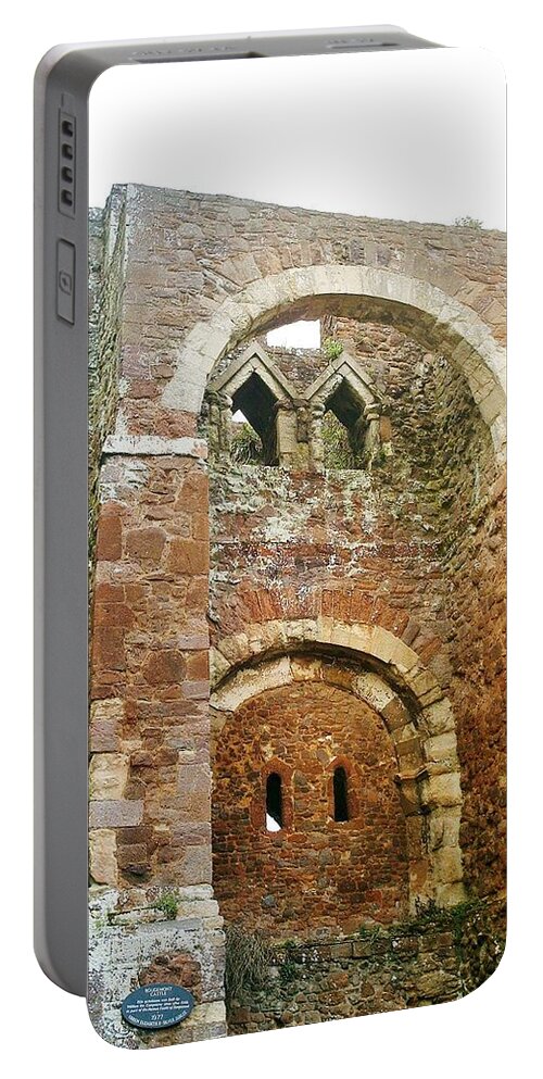 Rougemont Castle Portable Battery Charger featuring the photograph Early Norman Gatehouse Rougemont Castle by Richard Brookes