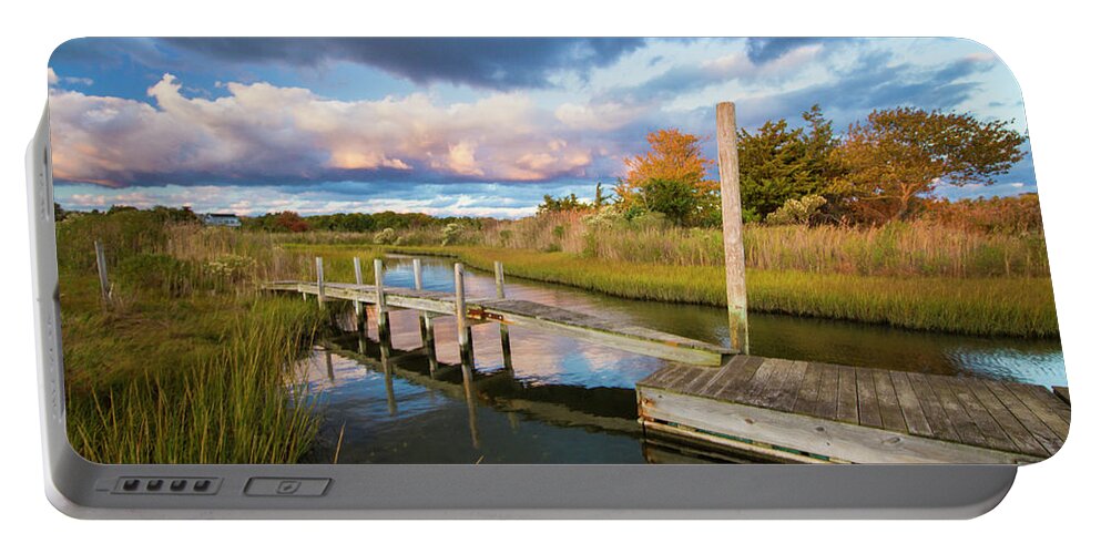 East Portable Battery Charger featuring the photograph East Moriches Reflections by Robert Seifert