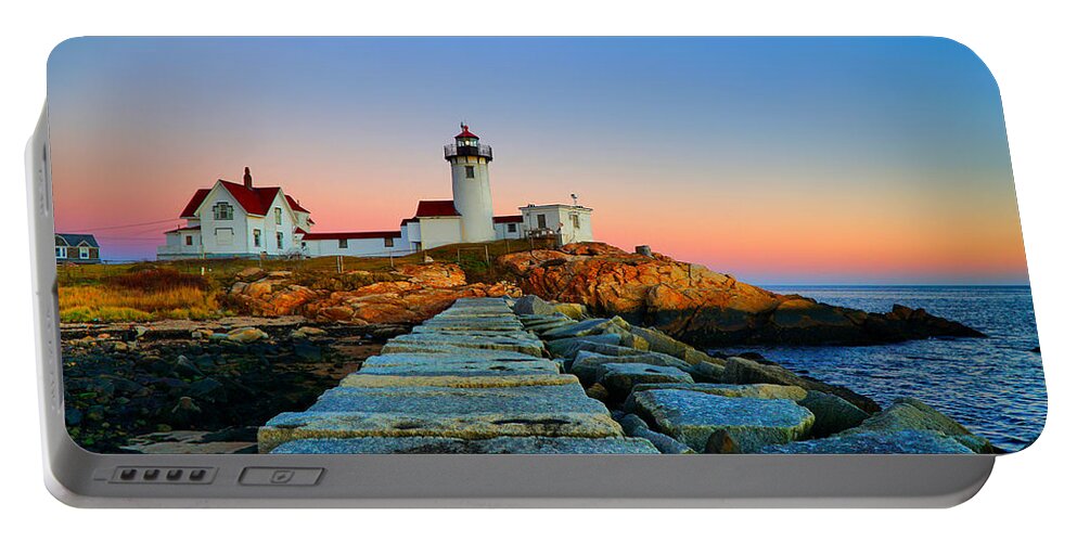 Eastern Point Lighthouse Portable Battery Charger featuring the photograph Eastern Point Lighthouse by Lilia S