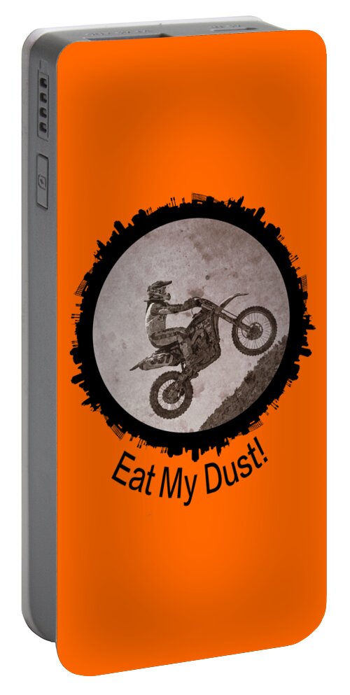 Action Portable Battery Charger featuring the digital art Eat My Dust by OLena Art