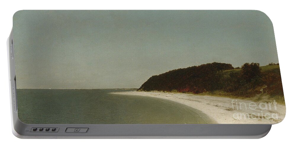 Beach Portable Battery Charger featuring the painting Eaton's Neck, Long Island, 1872 by John Frederick Kensett