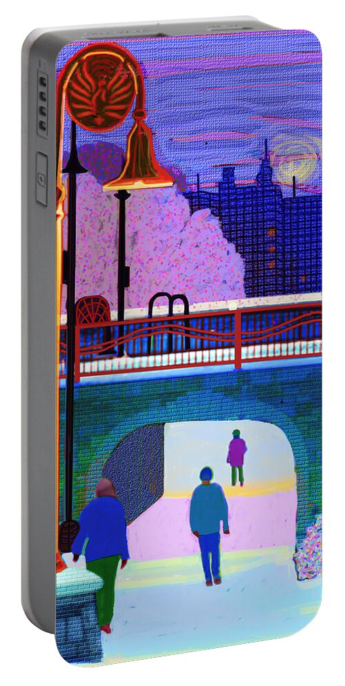 Wisconsin Portable Battery Charger featuring the digital art A Snowy Evening by Rod Whyte