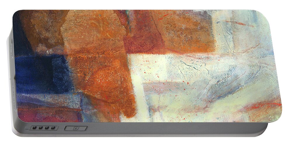 Acrylic Portable Battery Charger featuring the mixed media Ebb and Flow by Lynne Reichhart