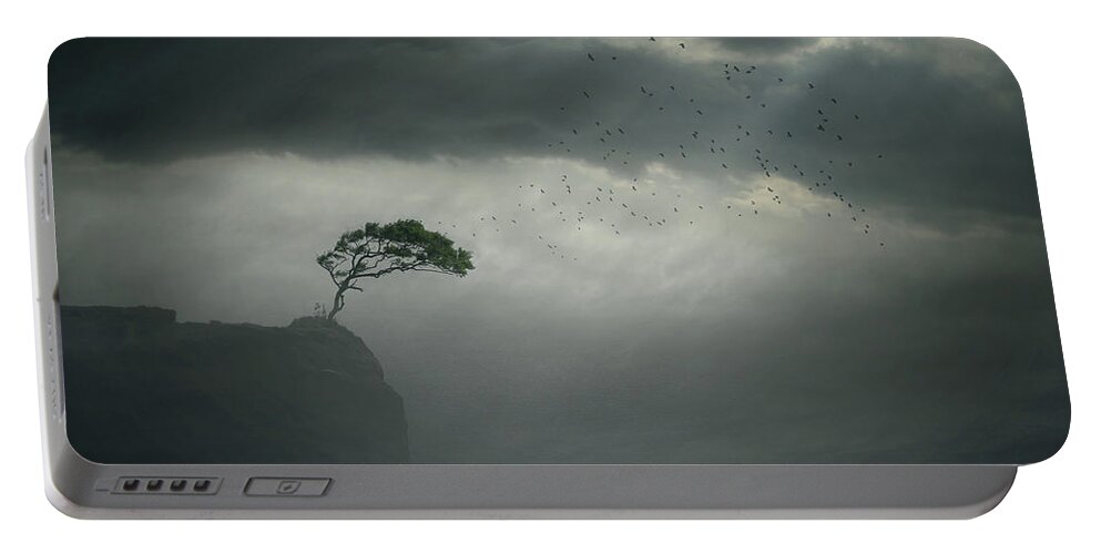 Bird Portable Battery Charger featuring the digital art Edge by Zoltan Toth