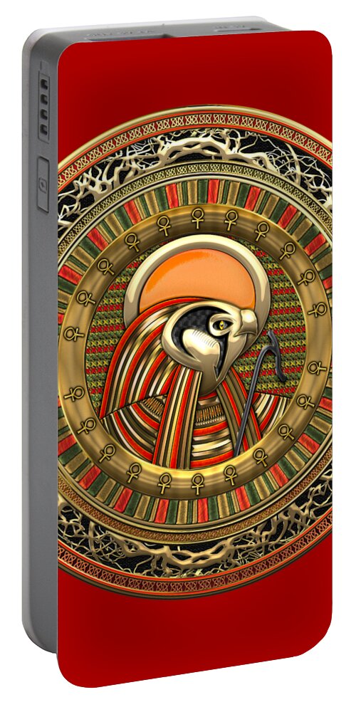 'treasure Trove' Collection By Serge Averbukh Portable Battery Charger featuring the digital art Egyptian Sun God Ra by Serge Averbukh