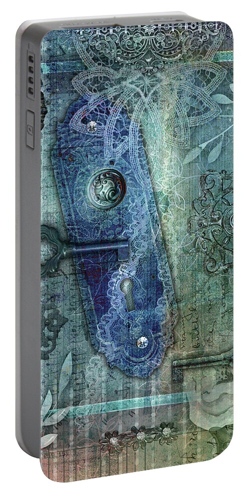 Eidolon Portable Battery Charger featuring the digital art Eidolon Blue by Linda Carruth