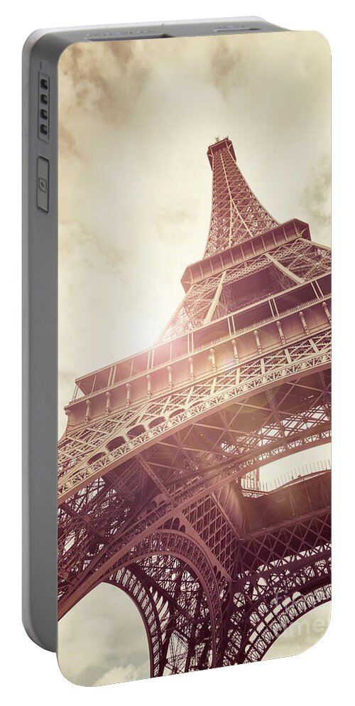 Eiffel Portable Battery Charger featuring the photograph Eiffel Tower in sunlight by Jane Rix