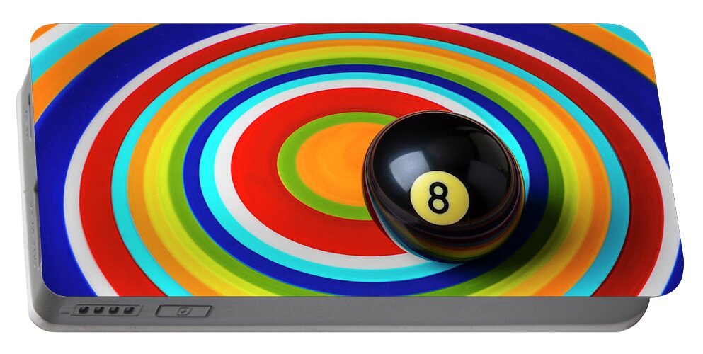 Eight Portable Battery Charger featuring the photograph Eight Ball Circles by Garry Gay