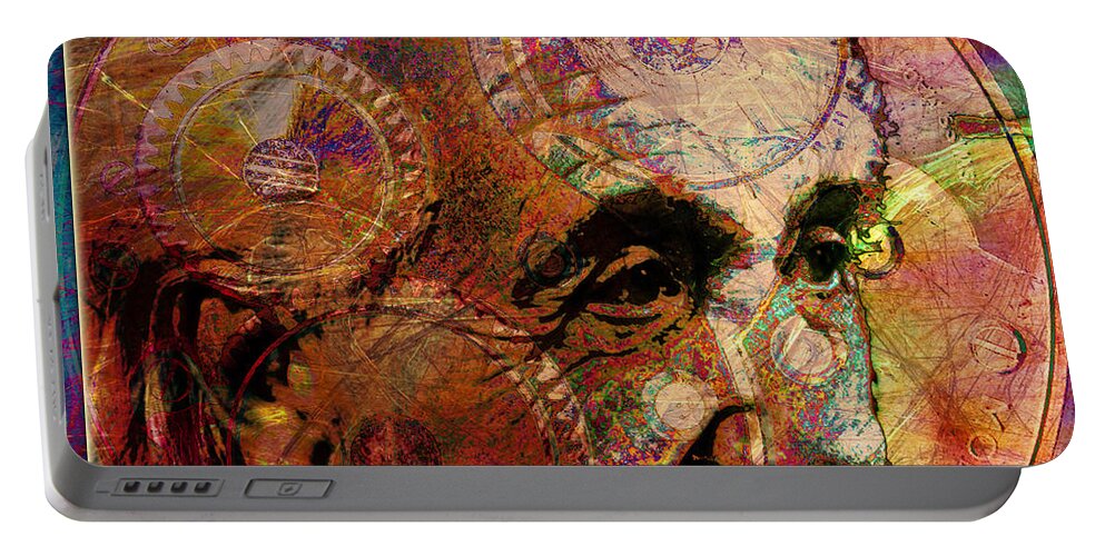 albert Einstein Portable Battery Charger featuring the digital art Einstein by Barbara Berney