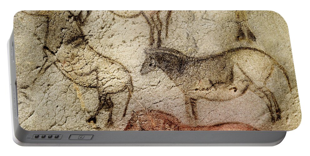 Ekain Horse Portable Battery Charger featuring the painting Ekain Cave Horses by Weston Westmoreland