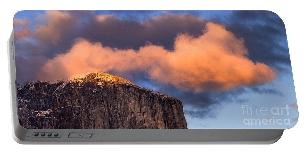El Capitan Portable Battery Charger featuring the photograph El Cap Glow by Anthony Michael Bonafede