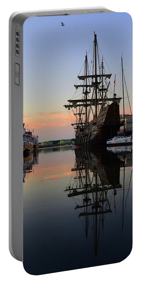 El Galeon Portable Battery Charger featuring the photograph Reflections of El Galeon by Colleen Phaedra