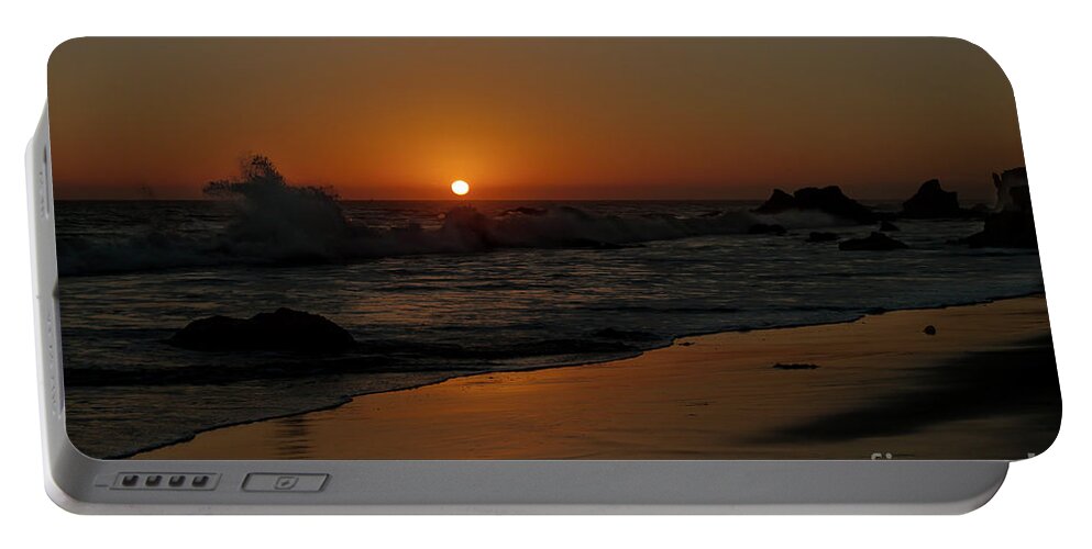 El Matador State Beach Portable Battery Charger featuring the photograph El Matador Sunset by Ivete Basso Photography