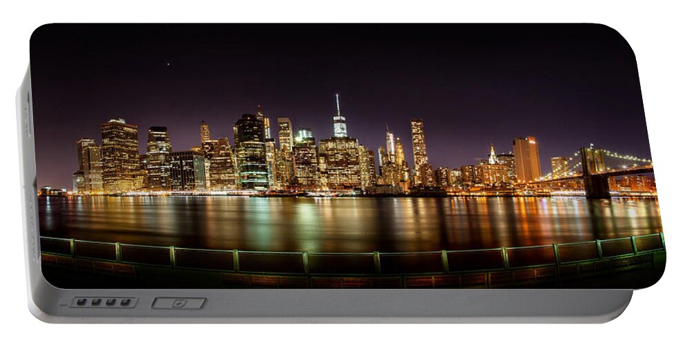 New York City Portable Battery Charger featuring the photograph Electric City by Az Jackson