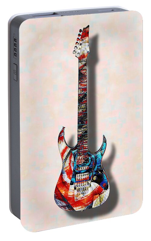 Music Portable Battery Charger featuring the digital art Electric Guitar - Psychobilly - Musical Instruments by Anastasiya Malakhova