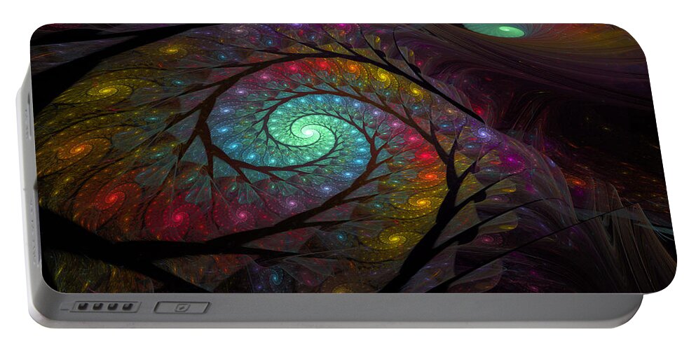 Electric Portable Battery Charger featuring the digital art Electric Spirals by Gary Blackman