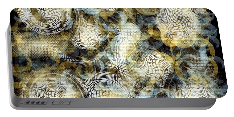 Thermochromic Portable Battery Charger featuring the digital art Electronic Textile-Abstract Pattern Art by Laurie's Intuitive