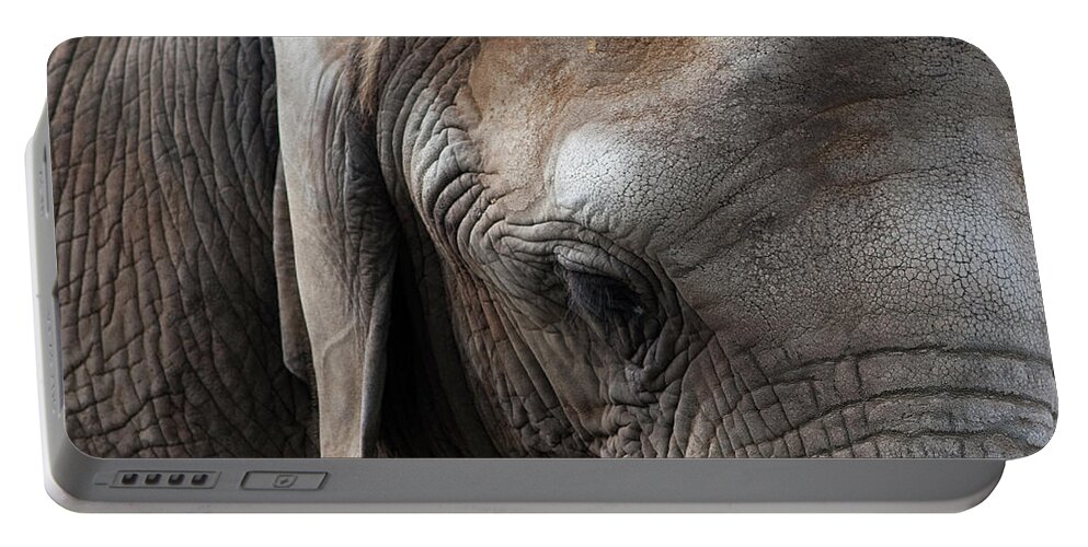 Elephant Portable Battery Charger featuring the photograph Elephant Eye by Lorraine Devon Wilke