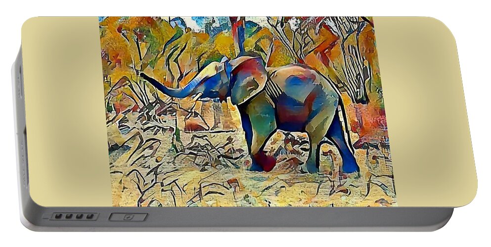 Elephant Portable Battery Charger featuring the photograph Ellie by Gini Moore