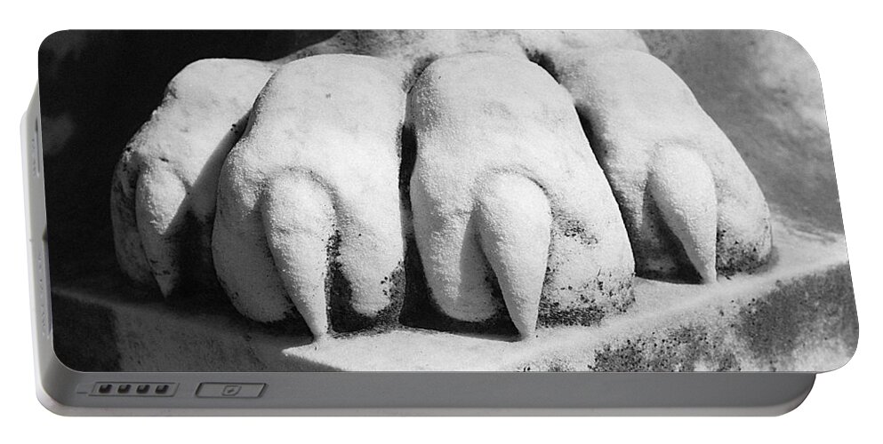 Cemetery Portable Battery Charger featuring the photograph Elmwood Cemetery - Lions Paw by Jon Woodhams