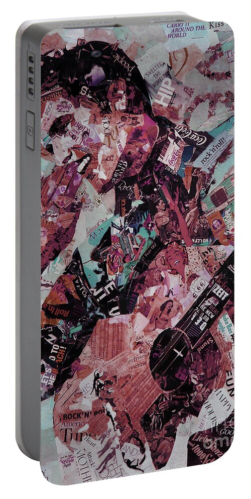 Elvis Presley Portable Battery Charger featuring the digital art Elvis Presley Collage art 01 by Gull G