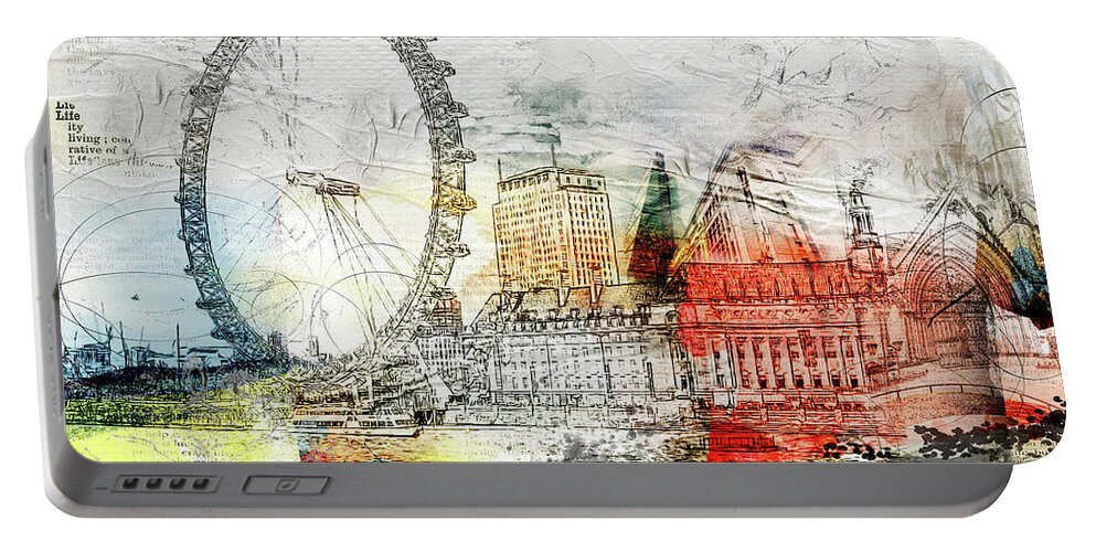 London Portable Battery Charger featuring the digital art Embrace Life by Nicky Jameson