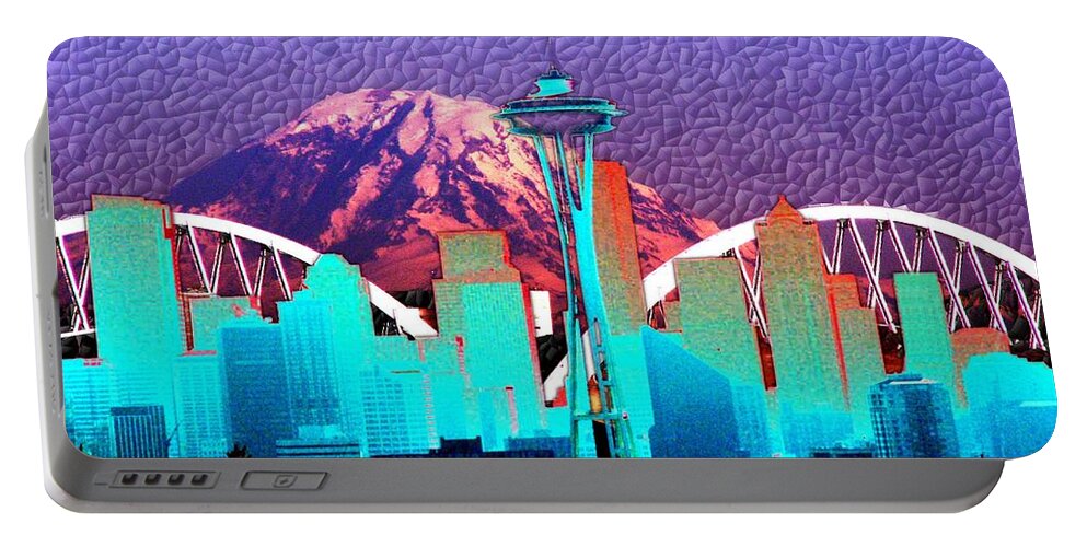 Seattle Portable Battery Charger featuring the photograph Emerald City Diamonds by Tim Allen