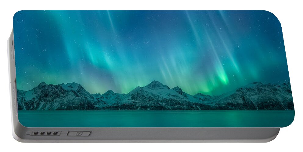 Emerald Portable Battery Charger featuring the photograph Emerald Sky by Tor-Ivar Naess