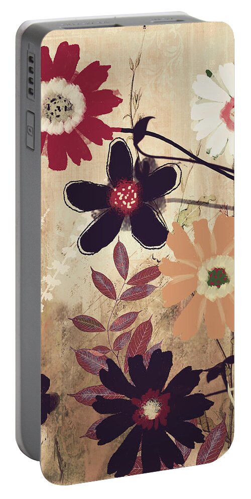 Flowers Portable Battery Charger featuring the painting Emerge by Mindy Sommers