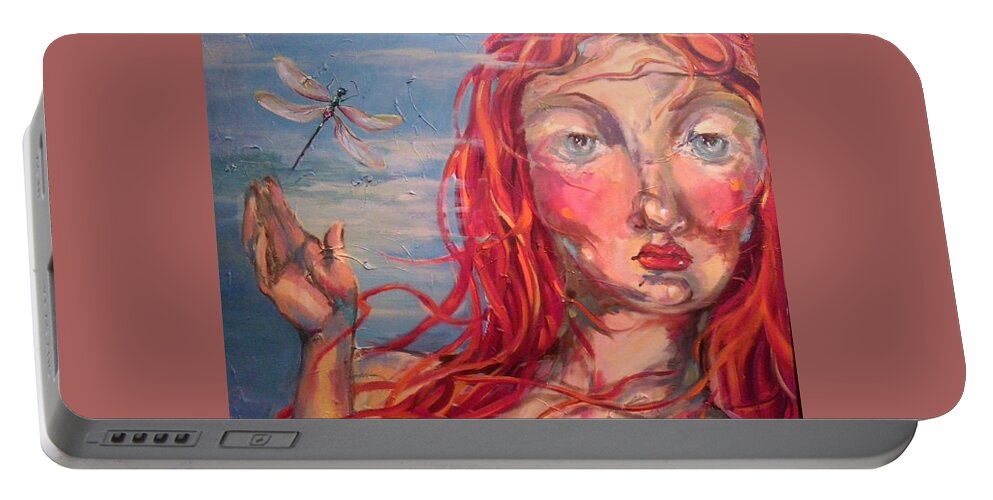 Portrait Art Original Portable Battery Charger featuring the painting Emily 2 by Heather Roddy
