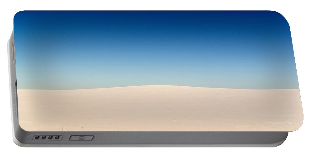 Barren Portable Battery Charger featuring the photograph Empty Winter Landscape Nobody and Snow Blue Sky by John Williams