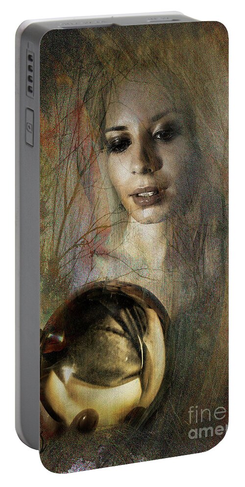Woman Portable Battery Charger featuring the photograph En la bola de cristal by Antonio De Irun