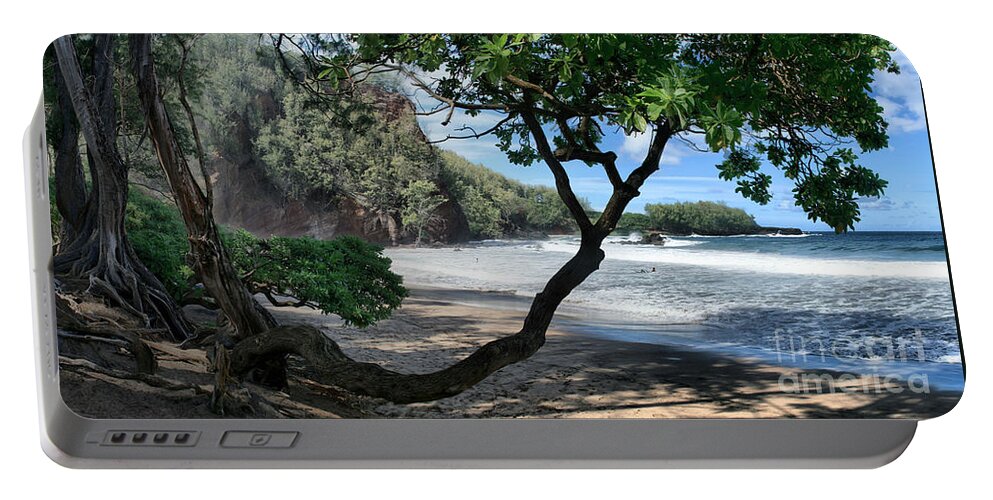 Aloha Portable Battery Charger featuring the photograph Enchanted Rocks Koki Beach Haneoo Hana Maui Hawaii by Sharon Mau