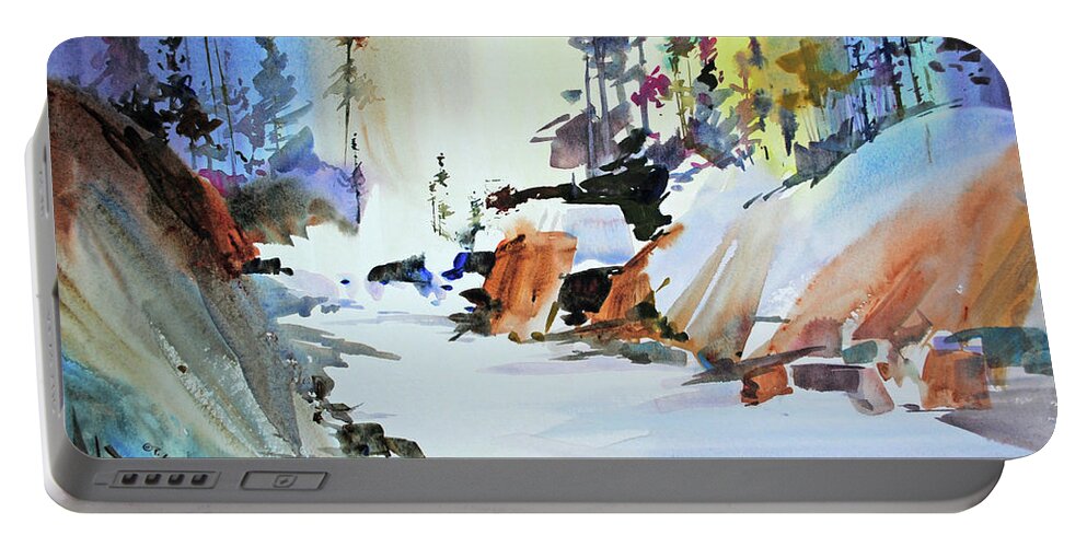 Visco Portable Battery Charger featuring the painting Enchanted Wilderness by P Anthony Visco