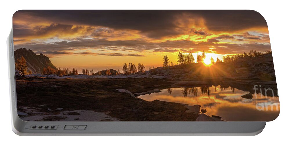 Enchantments Portable Battery Charger featuring the photograph Enchantments Golden Sunrise Light by Mike Reid