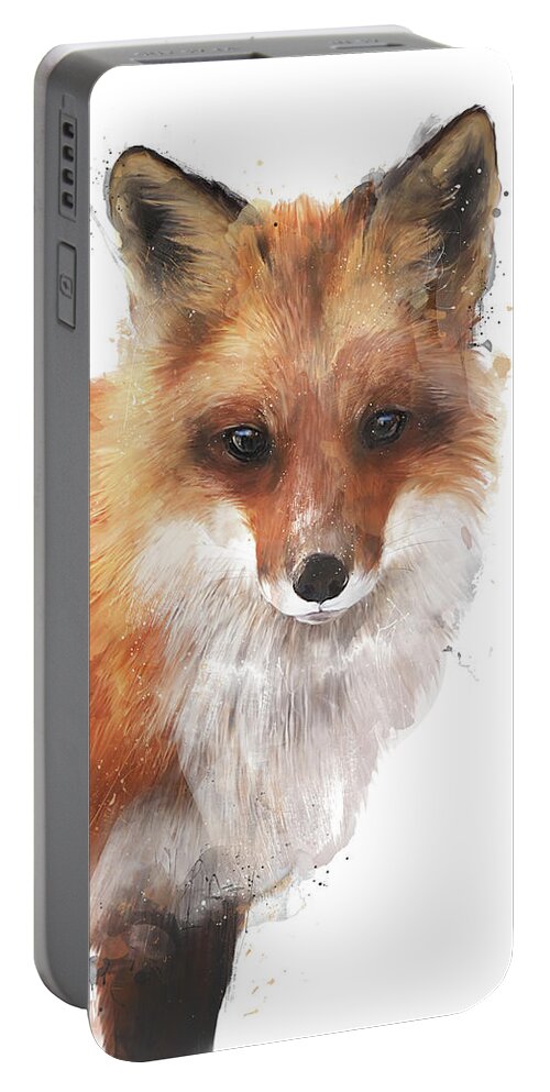 Fox Portable Battery Charger featuring the painting Encounter by Amy Hamilton