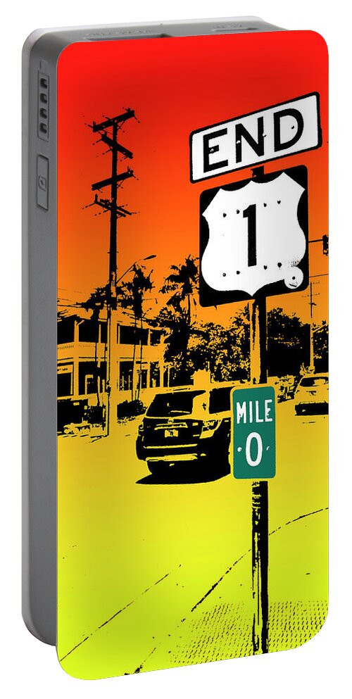 Us 1 Portable Battery Charger featuring the digital art End Of The Road by Timothy Lowry
