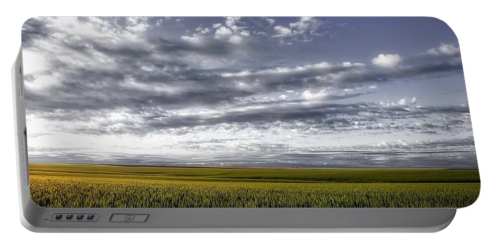 Endless Wheat Fields Portable Battery Charger featuring the photograph Endless wheat fields by Lynn Hopwood