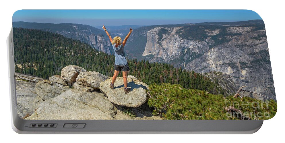 Yosemite Portable Battery Charger featuring the photograph Enjoying at Yosemite summit by Benny Marty