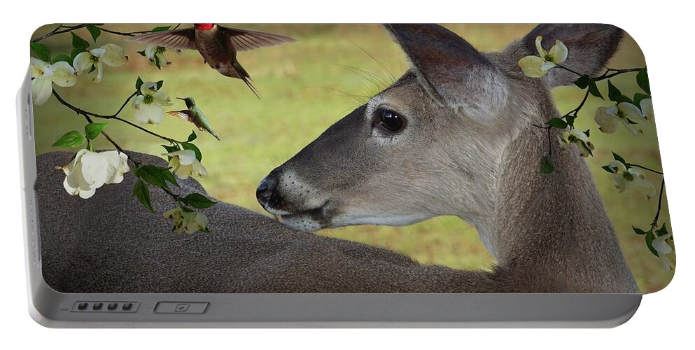 Deer Portable Battery Charger featuring the digital art Enjoying Life by Bill Stephens