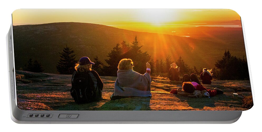 Sunset Portable Battery Charger featuring the photograph Enjoying the Summer Sunset by Peggy Dietz